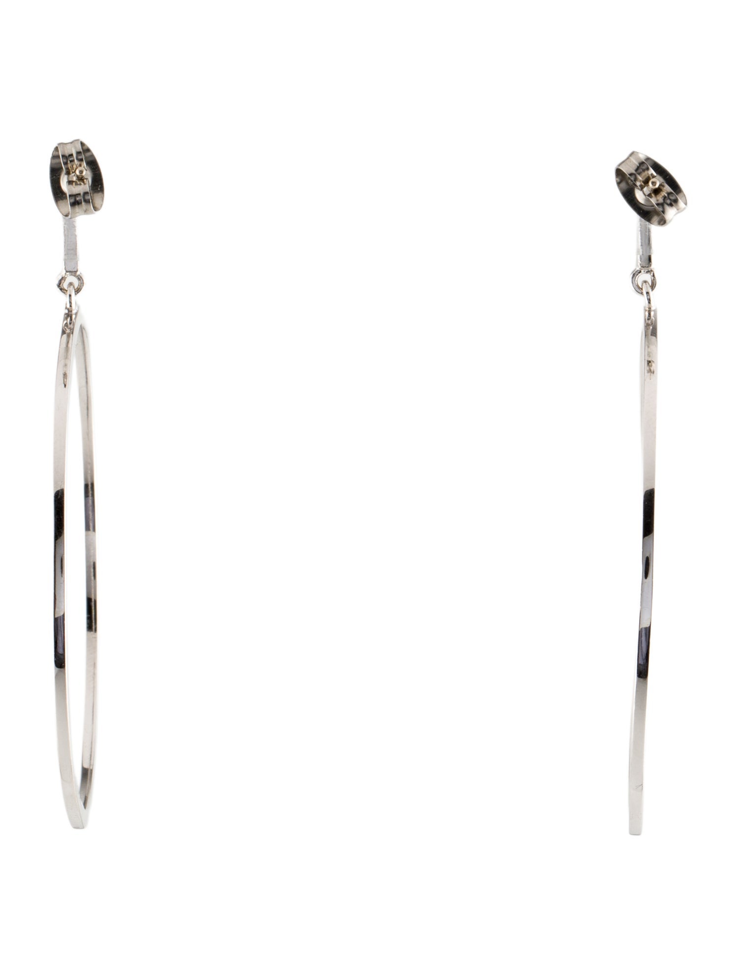 Earrings 14K Diamond Inside-Out Circle Drop Hoop Earrings